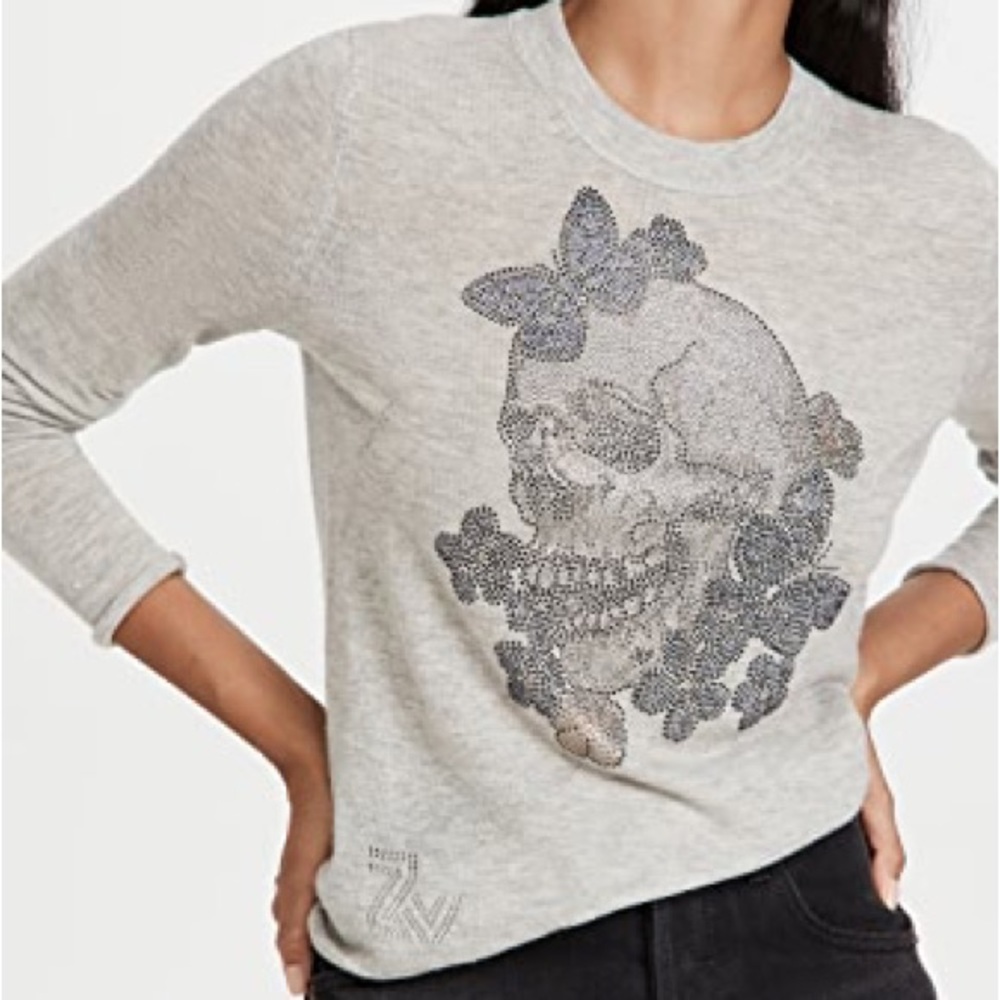 NWT Zadig & Voltaire grey 
Miss Skull Cashmere Sweater